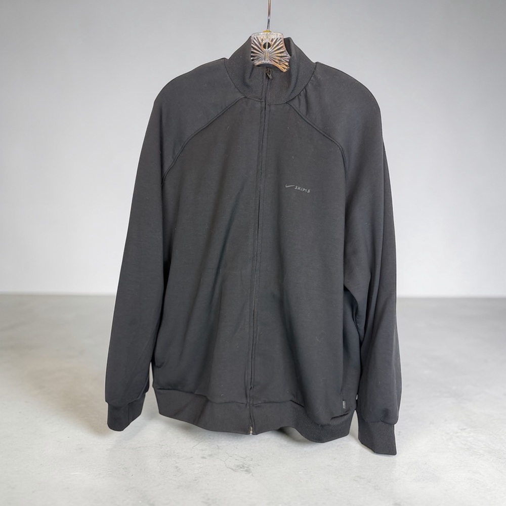 NikeSkims Matte Tricot Oversized Track Jacket Obsidian